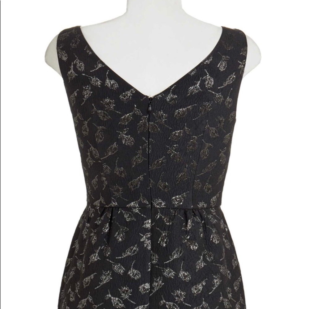 St. John Crepe Metallic Jacquard Bateau Neck Dress - Picture 3 of 4